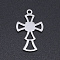 Non-Tarnish 201 Stainless Steel Pendants, Laser Cut Pendants, Cross, Stainless Steel Color, 22.5x14x1mm, Hole: 1.5mm