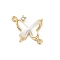 Brass ABS Plastic Connector Charms, with Micro Pave Cubic Zirconia, Cadmium Free & Nickel Free & Lead Free, Butterfly, Real 18K Gold Plated, 15.5x18.5x4.5mm, Hole: 1.2 and 1.4mm