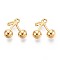 304 Stainless Steel Charms, Cherry Charm, Ion Plating(IP), Real 18K Gold Plated, 11x11x4.5mm, Hole: 1mm