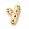 Brass Cubic Zirconia Pendants, Cadmium Free & Nickel Free & Lead Free, Letter A~Z Charms, Real 18K Gold Plated, Letter Y, 29x19x7mm, Hole: 5x2.5mm