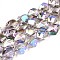 Electroplate Transparent Glass Beads Strands, Imitation Gemstone Beads, Nuggets, Gainsboro, 16.5~17x13~15x13~15mm, Hole: 1mm, about 39~40pcs/strand, 25.79~ 26.38 inch(65.5~67cm)