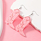 Pink Cartoon Acrylic Dangle Earrings, Platinum, Shoes