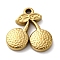 304 Stainless Steel Pendants, Cherry Charm, PVD Vacuum Plating, Real 18K Gold Plated, 18x17.5x3mm, Hole: 1.8mm