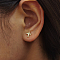 Fashionable S925 Sterling Silver Clear Cubic Zirconia Cross Stud Earrings, Golden, 8x6mm
