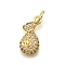 Brass Micro Pave Cubic Zirconia Pendants, Purse Charms, Rack Plating, Long-Lasting Plated, Lead Free & Cadmium Free, with Jump Ring, Real 18K Gold Plated, 15x7.5x4mm, Hole: 3.4mm