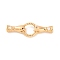 Brass Micro Pave Clear Cubic Zirconia Fold Over Clasps, Nickel Free, with ABS Imitation Pearl, Hand with Round Ring, Real 18K Gold Plated, 34x11x5.5mm, Hole: 1.8mm