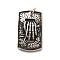 304 Stainless Steel Pendants, with Jump Ring, Rectangle with Hand Bone Pattern, Antique Silver, 41.5x25x8mm, Hole: 6mm