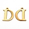 Ion Plating(IP) 304 Stainless Steel Alphabet Charms, Golden, Letter.D, 12x9.5x1mm, Hole: 1mm