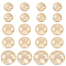 70Pcs 3 Styles Brass Connector Charms, Twist Flat Round Links, Real 24K Gold Plated, 6~10x0.8~1mm, Hole: 0.8~1.4mm