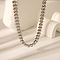 304 Stainless Steel Bean Link Chain Necklaces for Unisex, Elegant Jewelry Collection, Stainless Steel Color, 16.14 inch(41cm)