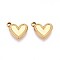 304 Stainless Steel Pendant Cabochon Settings, Ion Plating(IP), Heart, Real 18K Gold Plated, Tray: 4x9mm, 10.5x12.5x2mm, Hole: 1.4mm
