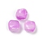 Transparent Glass Beads, Nuggets, Baking Paint, Orchid, 10.5x12x8mm, Hole: 1mm