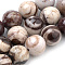 Natural Zebra Jasper Beads Strands, Round, 8mm, Hole: 1mm, about 45~47pcs/strand, 15 inch