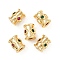 Brass Micro Pave Cubic Zirconia Beads, Cloumn, Real 18K Gold Plated, 6x4.5mm, Hole: 1.6mm