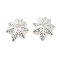 Brass Bead Caps, 7-Petal Flower, Silver, 9x8x2.5mm, Hole: 1.5mm