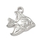 Marine Animal Style 304 Stainless Steel Pendants, Anti-Tarnish, Fish, 17.5x16x2mm, Hole: 2mm
