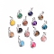 Natural & Synthetic Mixed Gemstone Pendants, with Platinum Tone Brass Findings, Swan, 30.8x18.8x8.5mm, Hole: 7x5mm