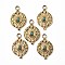 PVD Vacuum Plating 201 Stainless Steel Natural Turquoise Pendants, Real 18K Gold Plated, Flat Round with Sun Charms, 25x16x4mm, Hole: 3mm