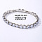 Hip-hop Brass Micro Cubic Zirconia Link Chain Bracelets for Men and Women, Clear, 7-5/8 inch(19.5cm)