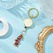 Gemstone Keychain, with 
Alloy Badge Reels and Brass Keychain Clasp, Flat Round, 107mm