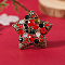 Christmas Theme Zinc Alloy Rhinestone Brooches for Backpack Clothes, Star