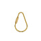 Brass Screw Carabiner Lock Charms, Teardrop, Raw(Unplated), 65x37.5x3mm