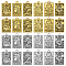 24Pcs 12 Styles Rack Plating Alloy Pendants, Tarot Charms, Antique Silver & Golden, 23~23.5x14~14.5x1.5mm, Hole: 1.8~2mm, 2pcs/style