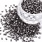 Glass Bugle Beads, Metallic Colours, Gray, 2.5~3x2mm, Hole: 0.9mm, about 15000pcs/pound