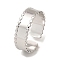 Non-Tarnish 304 Stainless Steel Open Cuff Rings, Stainless Steel Color, US Size 6 3/4(17.1mm)