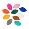 Eco-Friendly Sheepskin Leather Pendants, Leaf, Mixed Color, 46x27x1mm, Hole: 1.5mm