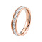 Crystal Rhinestone Finger Ring, 201 Stainless Steel Jewelry for Women, Rose Gold, Inner Diameter: 17mm