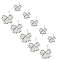 304 Stainless Steel Cabochon Settings, Enamel Setting, Flower, Stainless Steel Color, 16pcs/box