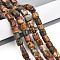 Natural Polychrome Jasper/Picasso Stone/Picasso Jasper Beads Strands, Cuboid, 7~15.5x10~11x8~11mm, Hole: 0.9mm, about 32~33pcs/strand, 14.76~15.04''(37.5~38.2cm)