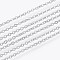 Tarnish Resistant 304 Stainless Steel Cable Chains, Soldered, Flat Oval, Stainless Steel Color, 1.6x1.3x0.3mm