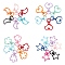 40Pcs 4 Style Spray Painted Alloy Swivel Snap Hooks Clasps, Star & Moon & Flower & Heart, Mixed Color, 34~35.5x19~24.5x6~6.5mm, Hole: 5x9mm, 10pcs/style