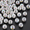 Transparent Crackle Acrylic Beads, AB Color Plated, Round, Creamy White, 8x7mm, Hole: 1.8mm, about 1745pcs/500g