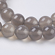Серые натуральные бусины из агата  G-G583-8mm-08-3
