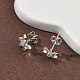 Серьги-гвоздики из латуни с микро-паве и прозрачным фианитом EJEW-F383-07P-5