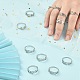Не тускнеющий 12 шт. 12 открытых манжетных кольца constellation из нержавеющей стали 304 для женщин RJEW-TZ0001-02-5
