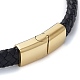 Мужские плетеные черные браслеты из искусственной кожи BJEW-K243-62G-3