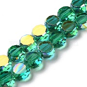 Прозрачные стеклянные бусины гальваническим пряди GLAA-Q099-D01-03