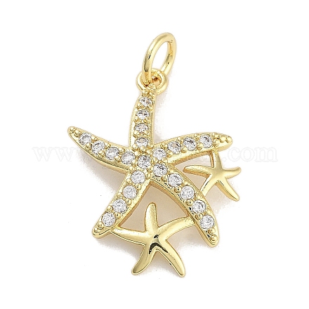 Подвески из латуни с покрытием из прозрачного кубического циркония KK-M293-09G-1