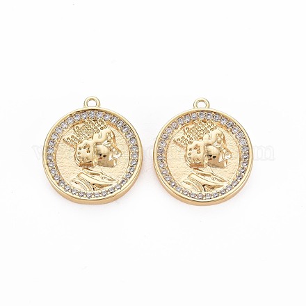 Латунные микропаве прозрачные подвески с фианитом KK-S364-080-1