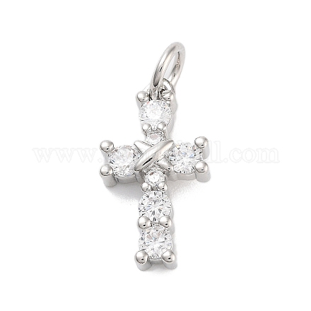 Подвески из латуни с покрытием из прозрачного кубического циркония KK-M293-13P-1