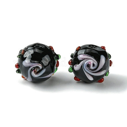Ручной работы ухабистым Шарики Lampwork FOIL-B001-08A-1