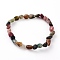 Natural Tourmaline Beads Stretch Bracelets, Nuggets, Inner Diameter: 2-1/4 inch(5.7cm)