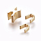 Clothing Accessories, Brass Zipper Repair Down Zipper Stopper and Plug, Light Gold, 6.5x4x4.5mm, 4x4.5x2.5mm