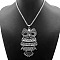 Alloy Rhinestone Pendant Necklaces, Platinum, Owl