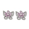 Brass Micro Pave Clear Cubic Zirconia Pendants, Cadmium Free & Nickel Free & Lead Free, Butterfly, Platinum, 14.5x16.5x4mm, Hole: 1mm