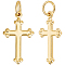30Pcs Brass Pendants, Cross, Cadmium Free & Nickel Free & Lead Free, Real 18K Gold Plated, 18x10x1mm, Hole: 3mm